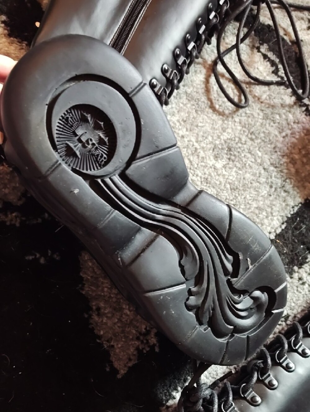 Killstar Black Sculpted Platform Lace-Up Boots - Picture 2 of 2